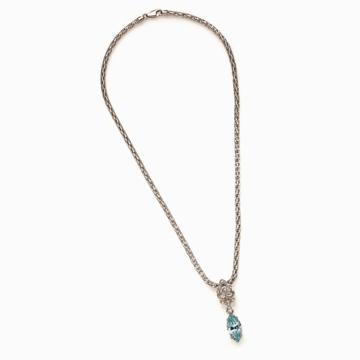 Collana in Oro, Diamanti e Acquamarina i