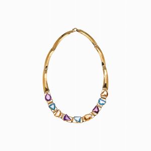 COLLANA IN ORO E GEMME SEMIPREZIOSE MULT