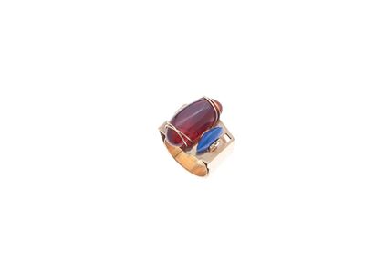 Anello in Oro, Ambra e Lapislazzuli, Fir
