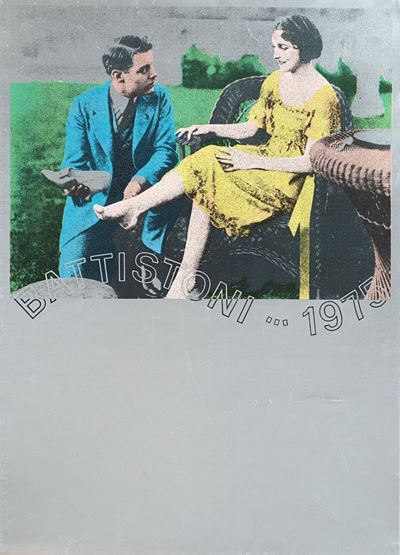 Battistoni, serigrafia su carta argento, 1975