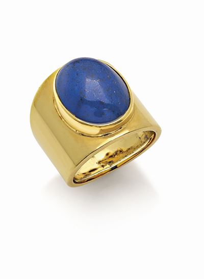 Anello in Oro e Lapislazzuli a Fascia in