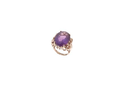 Anello in Oro e Ametista in Oro Rosso 14