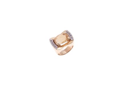 Anello in Oro, Quarzo Citrino e Diamanti