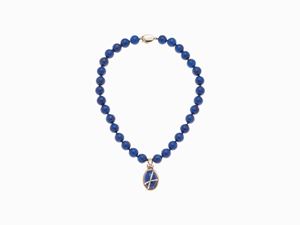 COLLANA IN LAPISLAZZULI E ORO
ad un filo