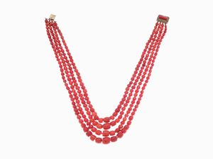 COLLANA IN CORALLO 
realizzata a quattro