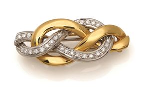 SPILLA IN ORO E DIAMANTI, FIRMATA WEINGR