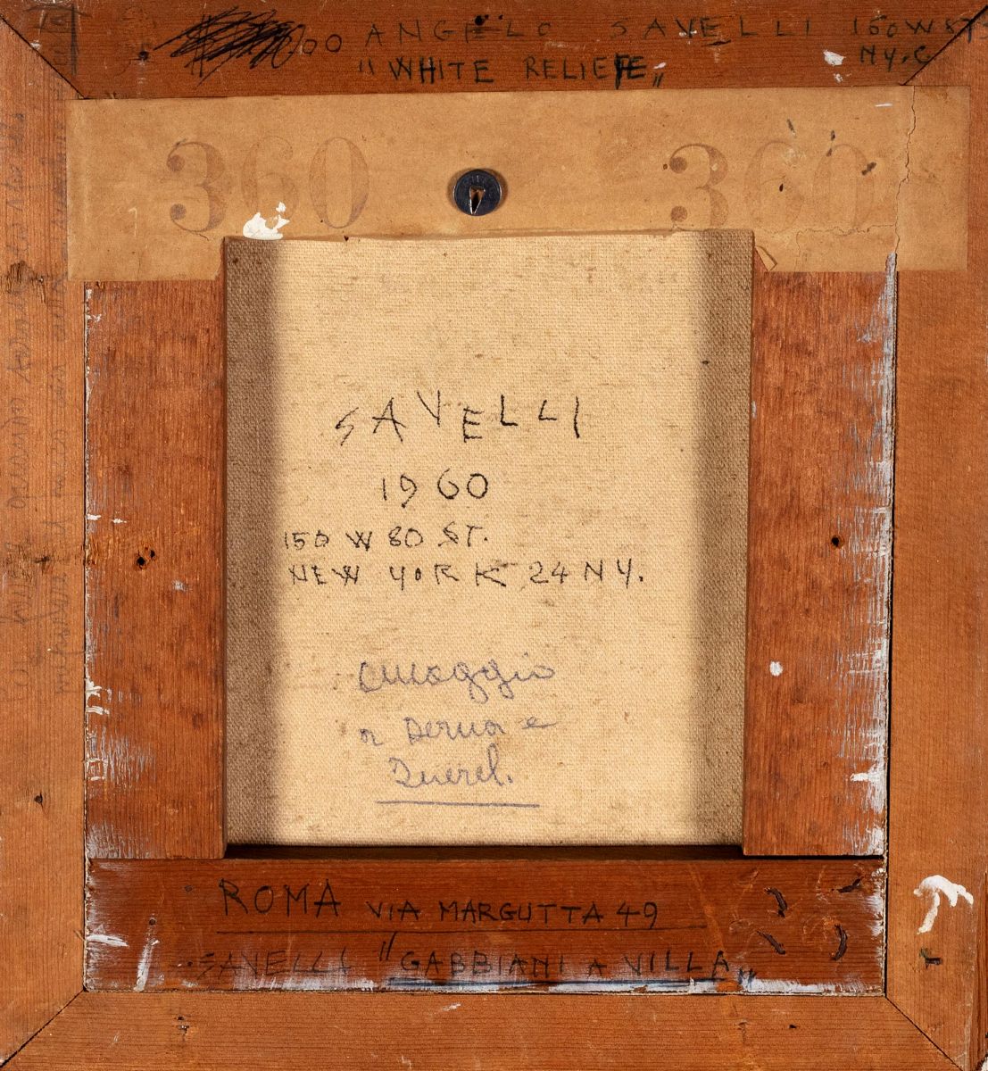 Angelo Savelli - White Relief, tecnica mista su tela applicata su tavola