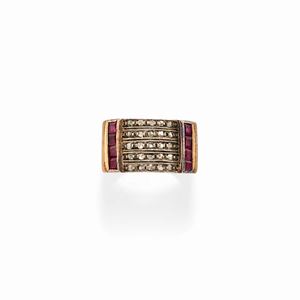  - Anello con rubini e diamanti 