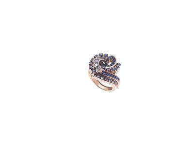 Anello Napoletano in Oro, Zaffiri e Diam