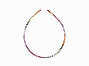 COLLANA "ARCOBALENO" IN ORO E GEMME MULT