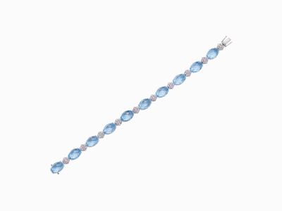 Bracciale in Oro, Diamanti e Topazi Azzu