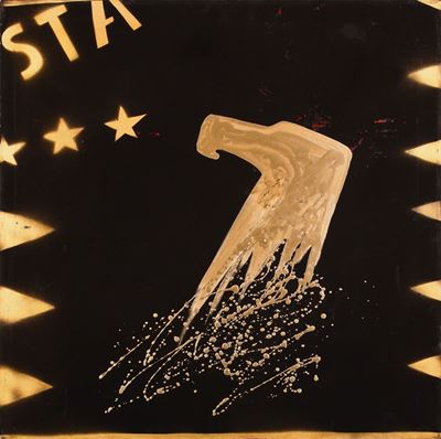 Senza titolo, tecnica mista su tela, cm 100x100, primi anni '70