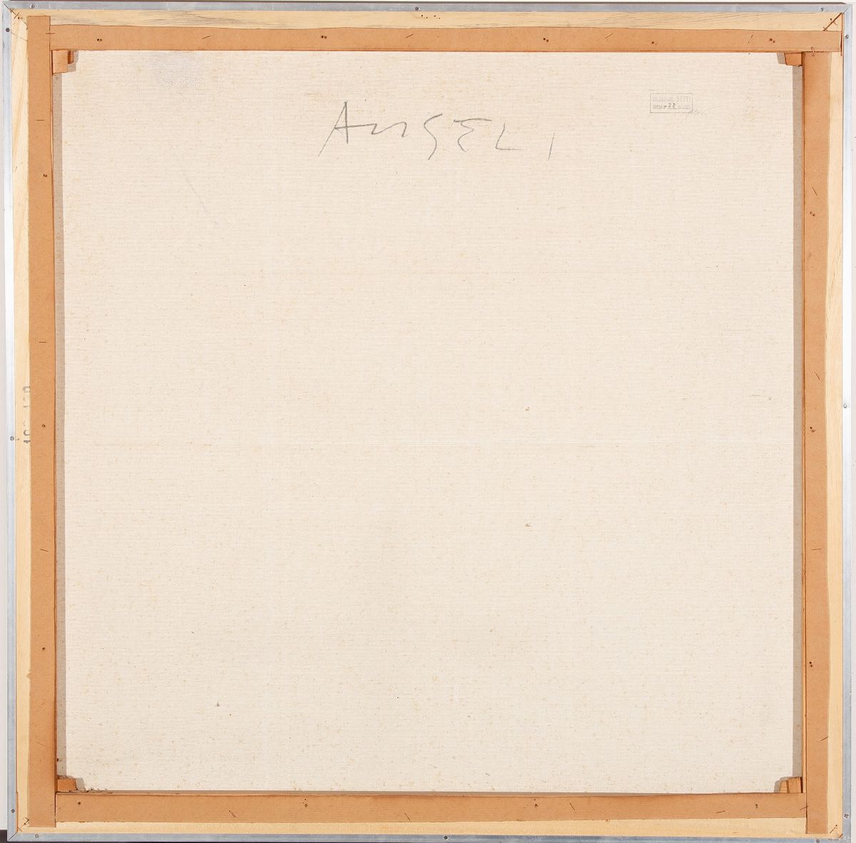 Franco Angeli - Senza titolo, tecnica mista su tela, cm 100x100, primi anni '70