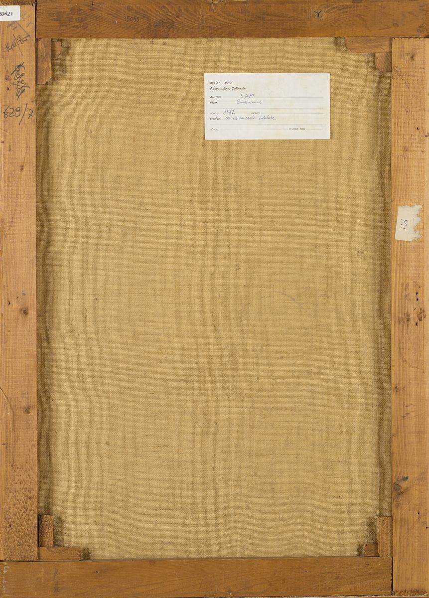 Wifredo Lam - Composizione, 1962, tecnica mista su carta intelata
