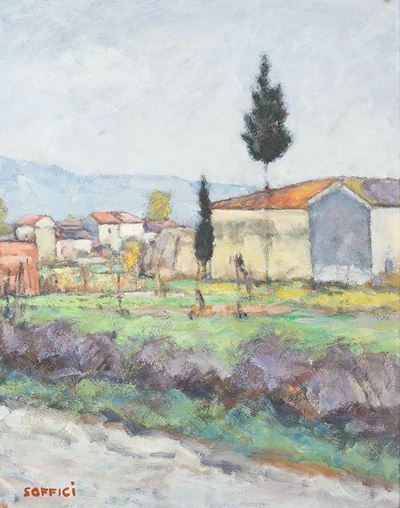 Paesaggio di Poggio a Gaiano, olio su tela