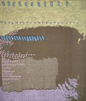 Griffa Giorgio - Girato, 1984 
Acrilico su tela 
283 x 24
