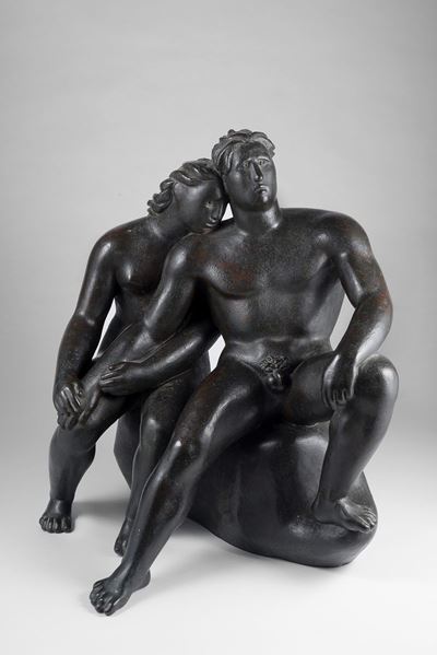 Amanti, 1928, bronzo, h cm 46