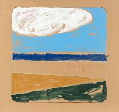 Senza titolo (1974-76), smalto e pastello su carta intelata
