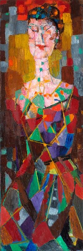 Figura in rosso - olio su tela, 1955