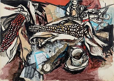 Senza titolo (1964), inchiostro e collage su carta