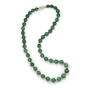 COLLANA IN QUARZO AVVENTURINA, ORO E GRANATO DEMANTOIDE