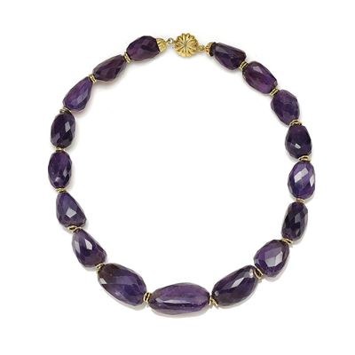 Collana in ametiste e oro giallo 18K