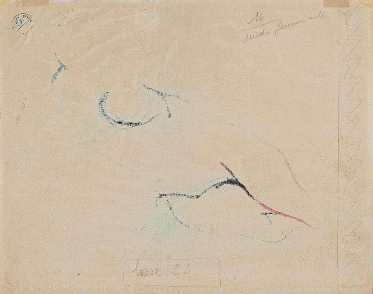Renato Guttuso - Nudo disteso, disegno su carta