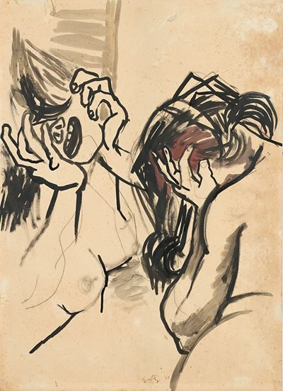 Donne che piangono, china su carta, 1940