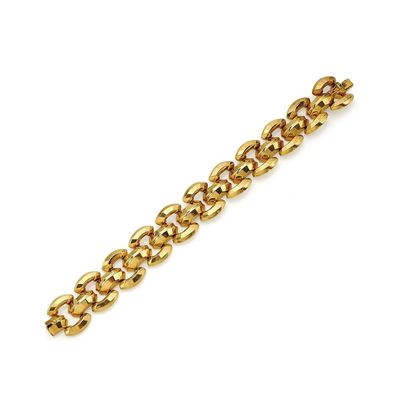Bracciale in oro giallo 18K a maglie geometriche, circa 1950-60