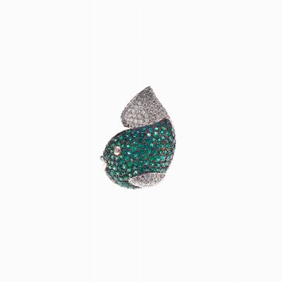Anello in Oro, Diamanti e Smeraldi, Firm