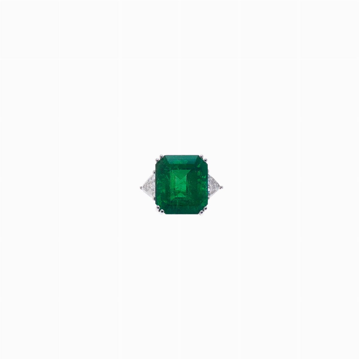 Importante Anello in Oro, Smeraldo e Dia