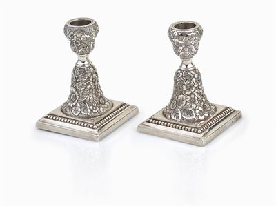 Gorham, Coppia di candelieri in argento 925, USA, circa 1900
