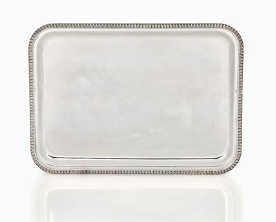 Vassoio in argento, Firenze, Italia, 1950-1967, forma rettangolare