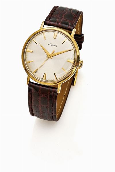 Orologio Alpina, Cassa in oro 14K con movimento a carica manuale
