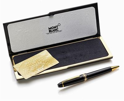 Montblanc, Rollerball Meisterstück Le Grand in resina nera e dettagli in oro giallo