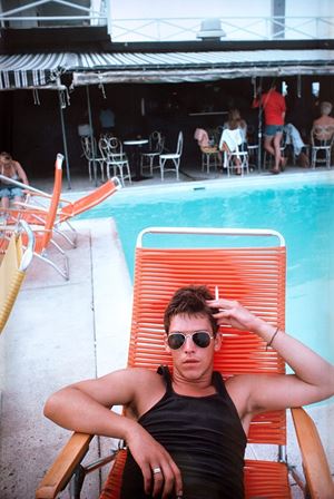 David by the pool at the Back Room, Provincetown, 1976