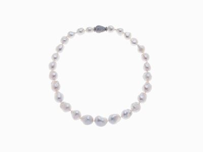 Collana in Perle, Platino e Diamanti, Fi