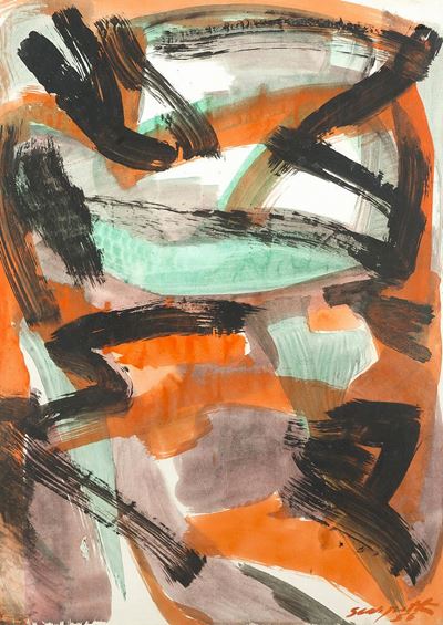 Senza titolo (olio su carta intelata, 1959)