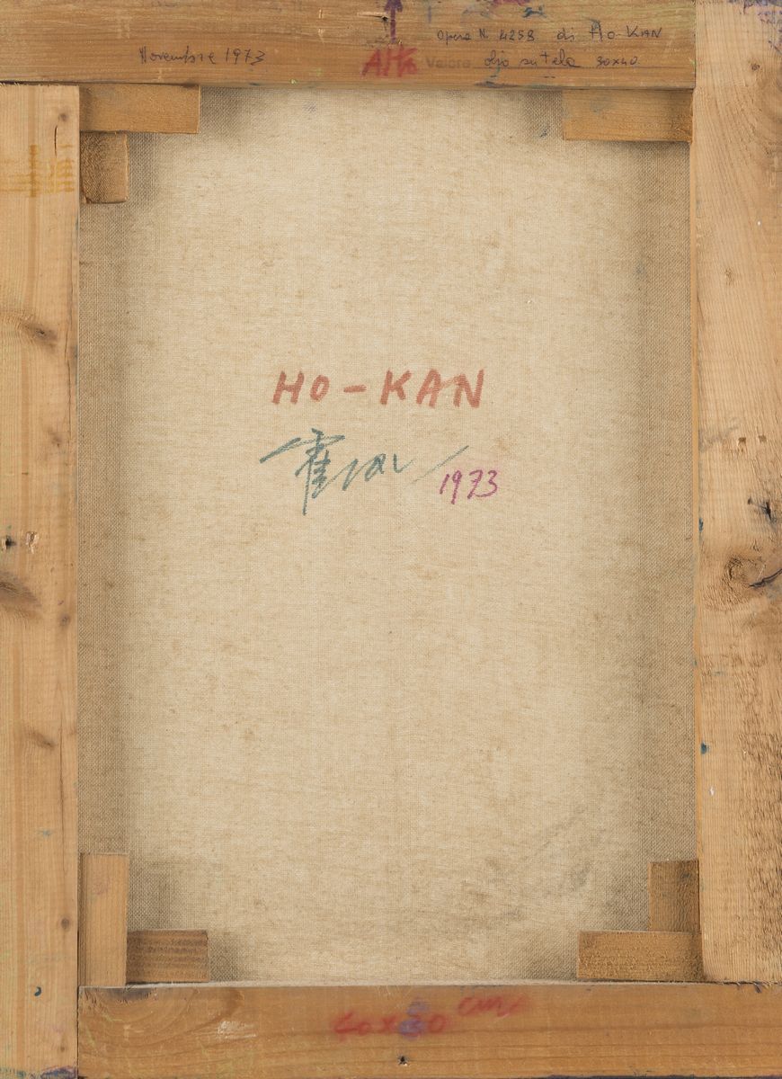 Ho-kan - Senza titolo, olio su tela, 1973