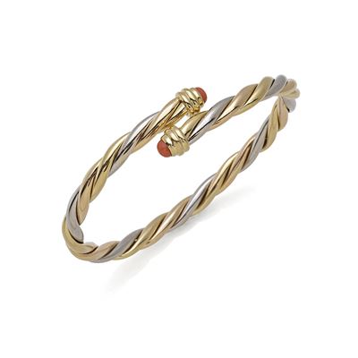 Cartier, Bracciale in oro 18K e corallo, Torse de Cartier, circa 1993