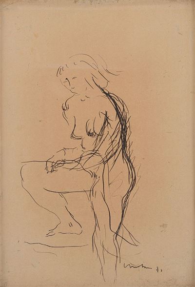 Nudo femminile, inchiostro su carta, 1940