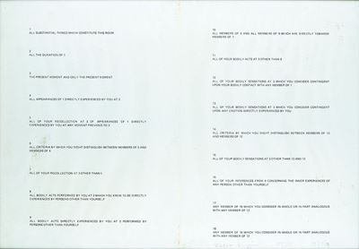 All Substantial Things, 1970