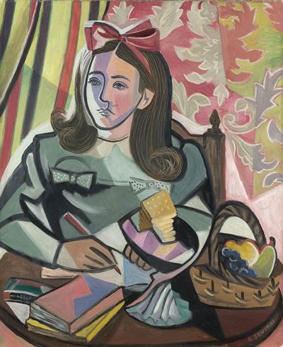 L'Ecolière, olio su tela, cm 60x50