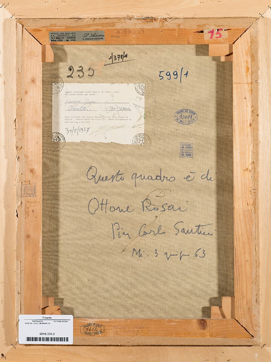 Ottone Rosai - Paesaggio (olio su tela, cm 60,3x45)