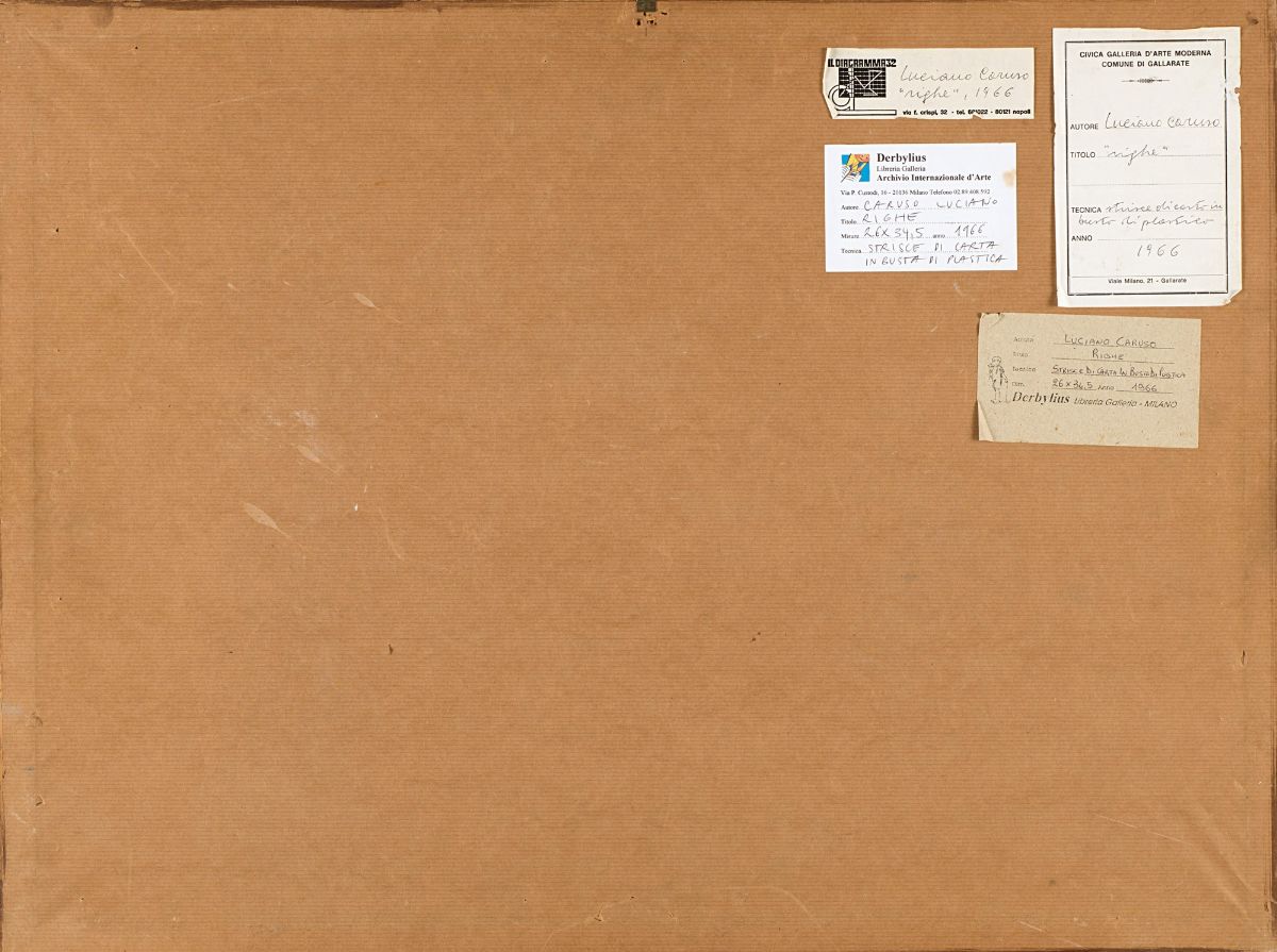 Luciano Caruso - Righe, 1966 - Strisce di carta in busta di plastica