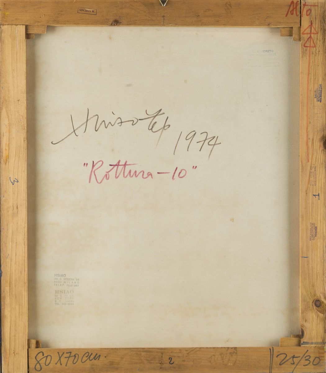 Hsiao Chin - ROttura 10, 1974, acrilico su tela, cm 80x70