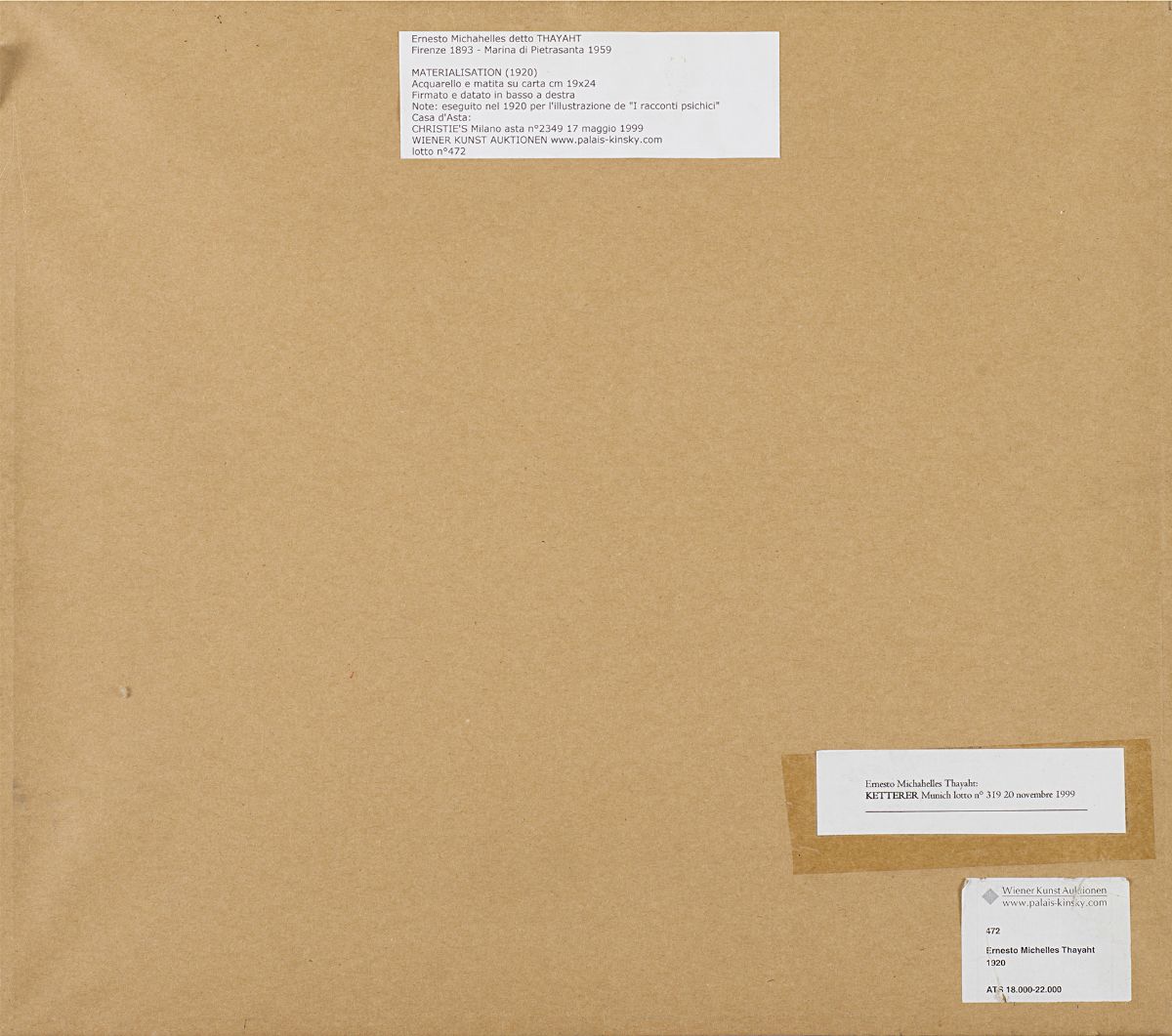 Thayaht - Autore sconosciuto, Acquerello su carta
