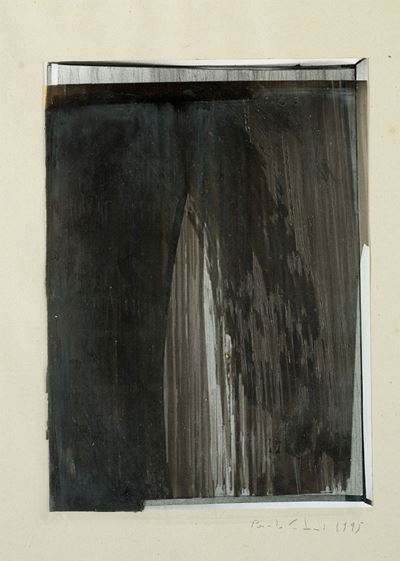 Composizione, tecnica mista su fotografia e cera, 1995