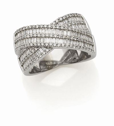 Anello in Oro, Diamanti e Smeraldi Anell