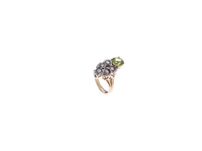 Anello in Oro, Diamanti e Pasta Vitrea R